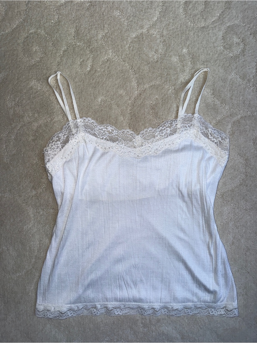 The Limited White Lace-Trim Camisole